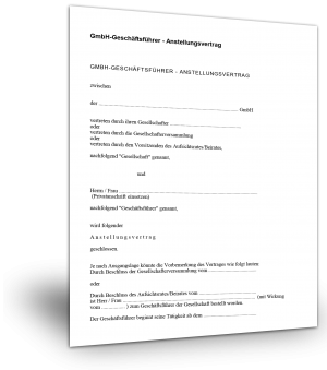 Anstellungsvertrag GmbH-Geschäftsführer Muster